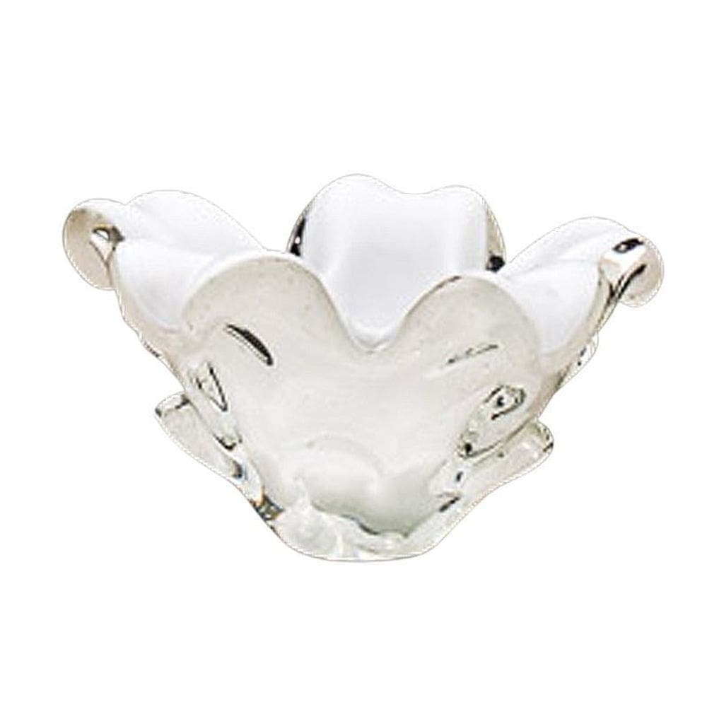 Centro De Mesa Em Cristal Murano Branco - São Marcos 17Cm