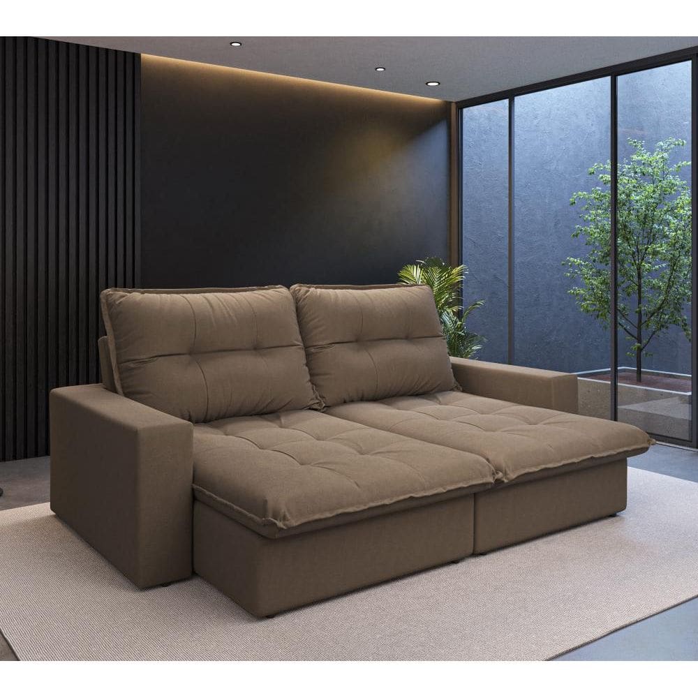 Sofá Firenze Retrátil Reclinável 3 Lug Suede 2,1m abt 1,4m