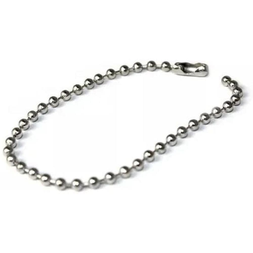 Corrente De Bolinha 12Cm Com Canoa Tag Chaveiro 50 Unidades