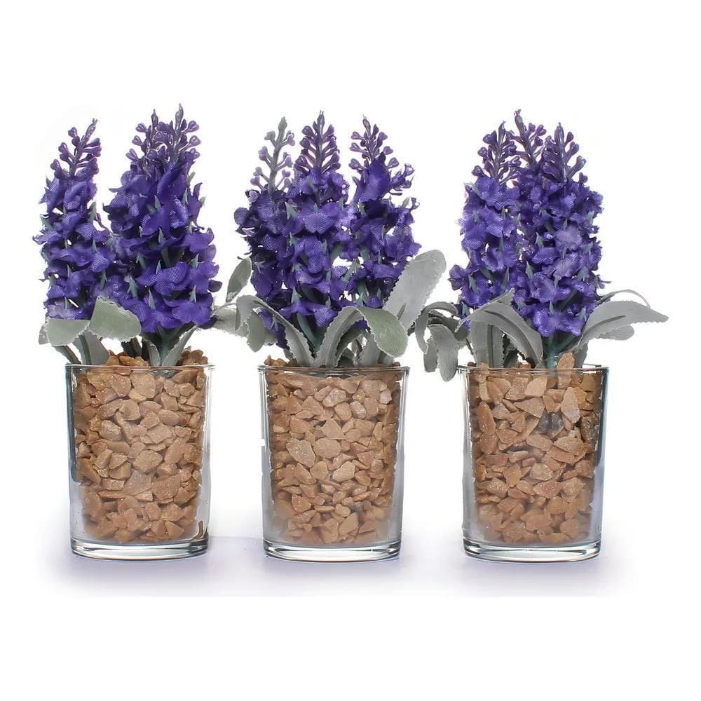 2X Vaso De Flor Artificial Decorativa Arranjo De Mesa Lavand