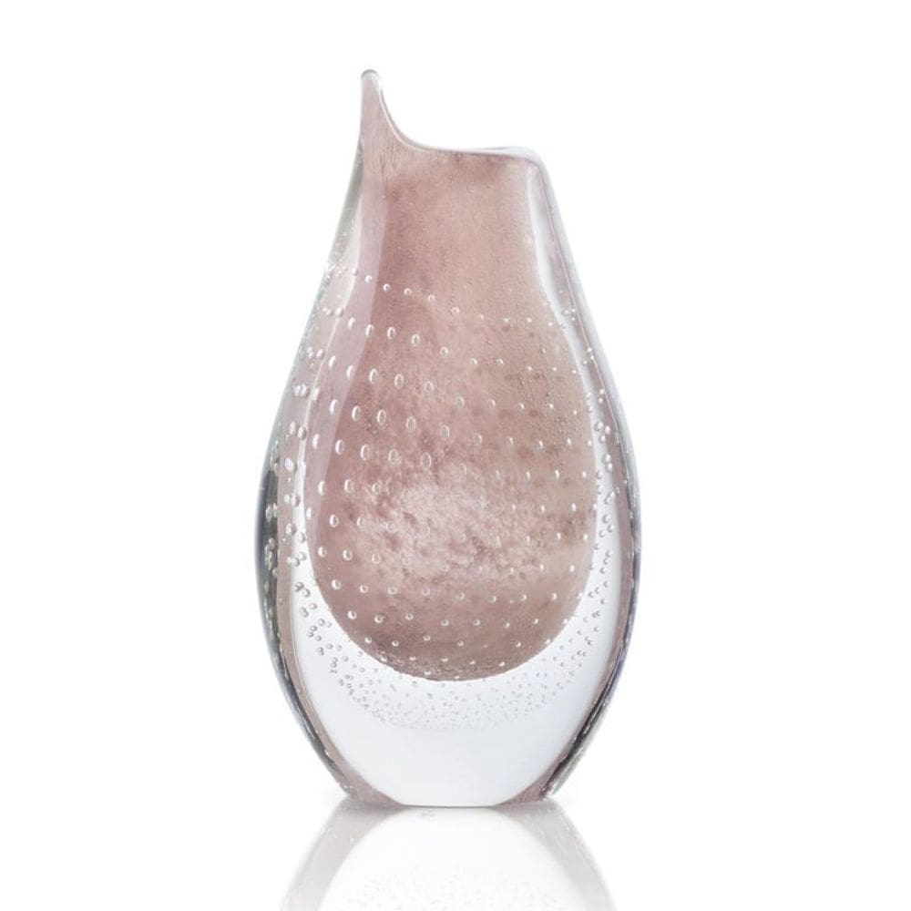 Vaso Em Cristal Murano Rosa - São Marcos 22Cm