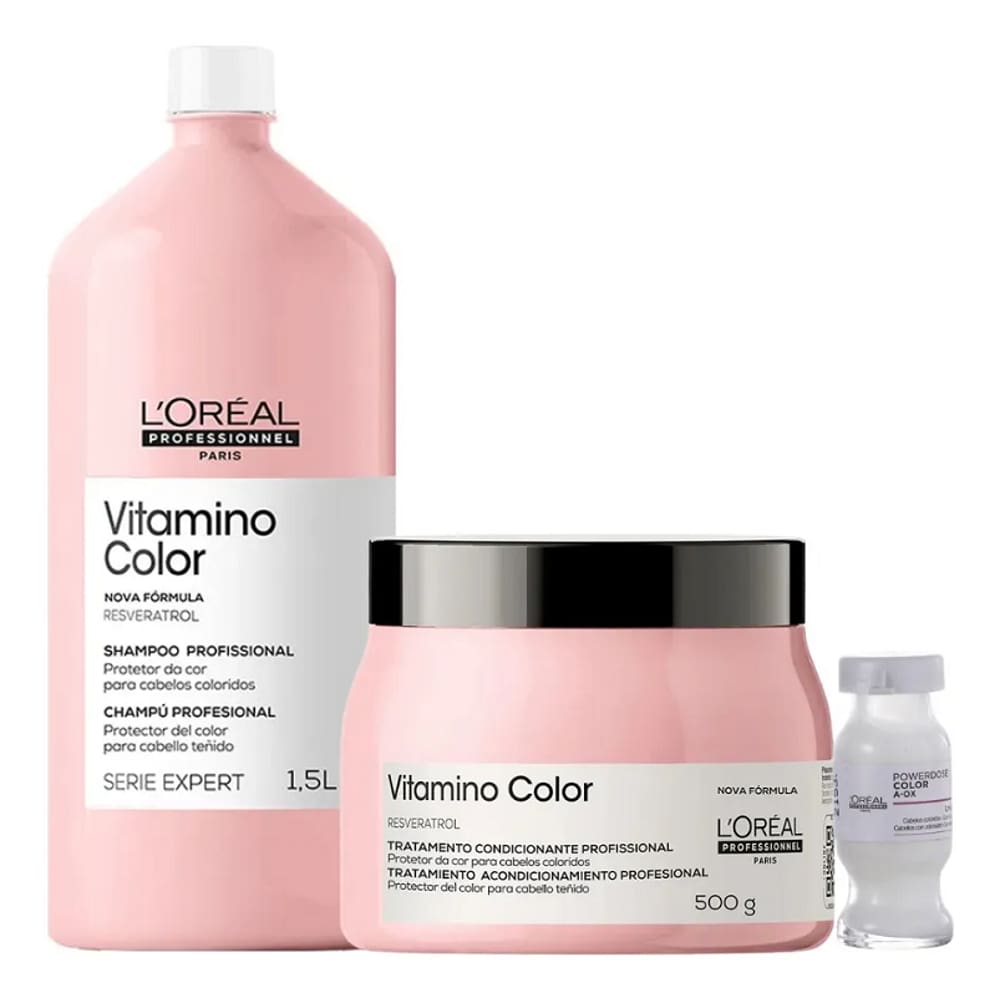 Kit Vitamino Color Shampoo 1,5L + Máscara 500g + Ampola