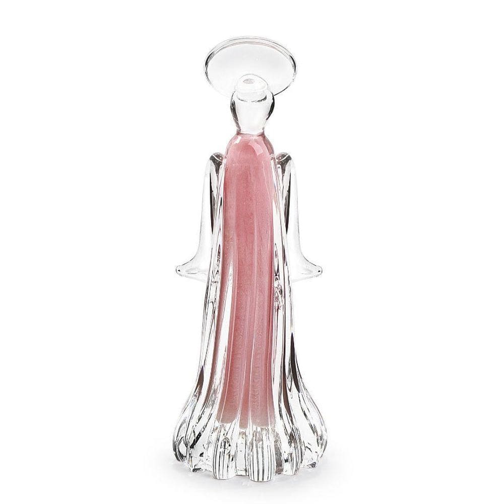 Anjo Em Cristal Murano Rosa - São Marcos 28Cm