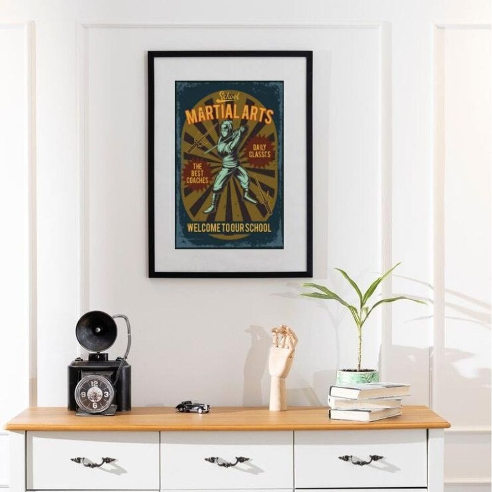 Quadro Vintage Artes Marciais - 60X48Cm