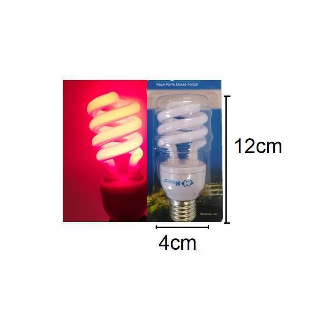 Kit 5 Lampadas Luz Rosa Espiral 16W 127V E27 Decorativa Casa