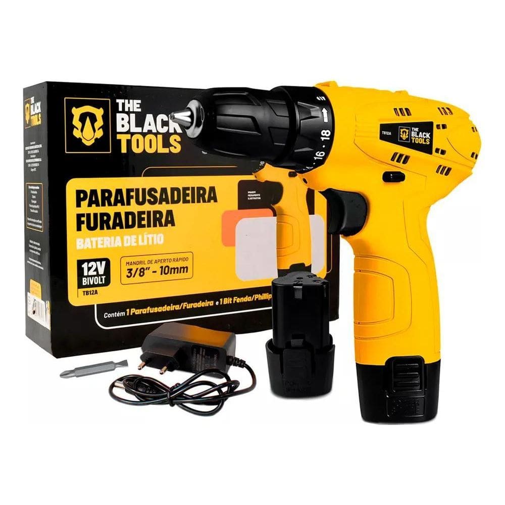 Furadeira Parafusadeira À Bateria 12V Com Acessórios