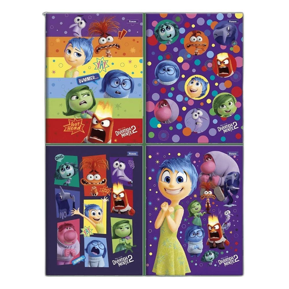 Kit 4 Caderno Escolar Brochurão 80Fls Divertidamente Foroni