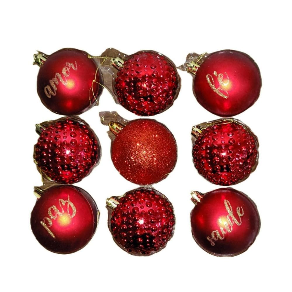 Kit Enfeite Natal Wincy Caixa 9 Bolas Luxo 6 Cm