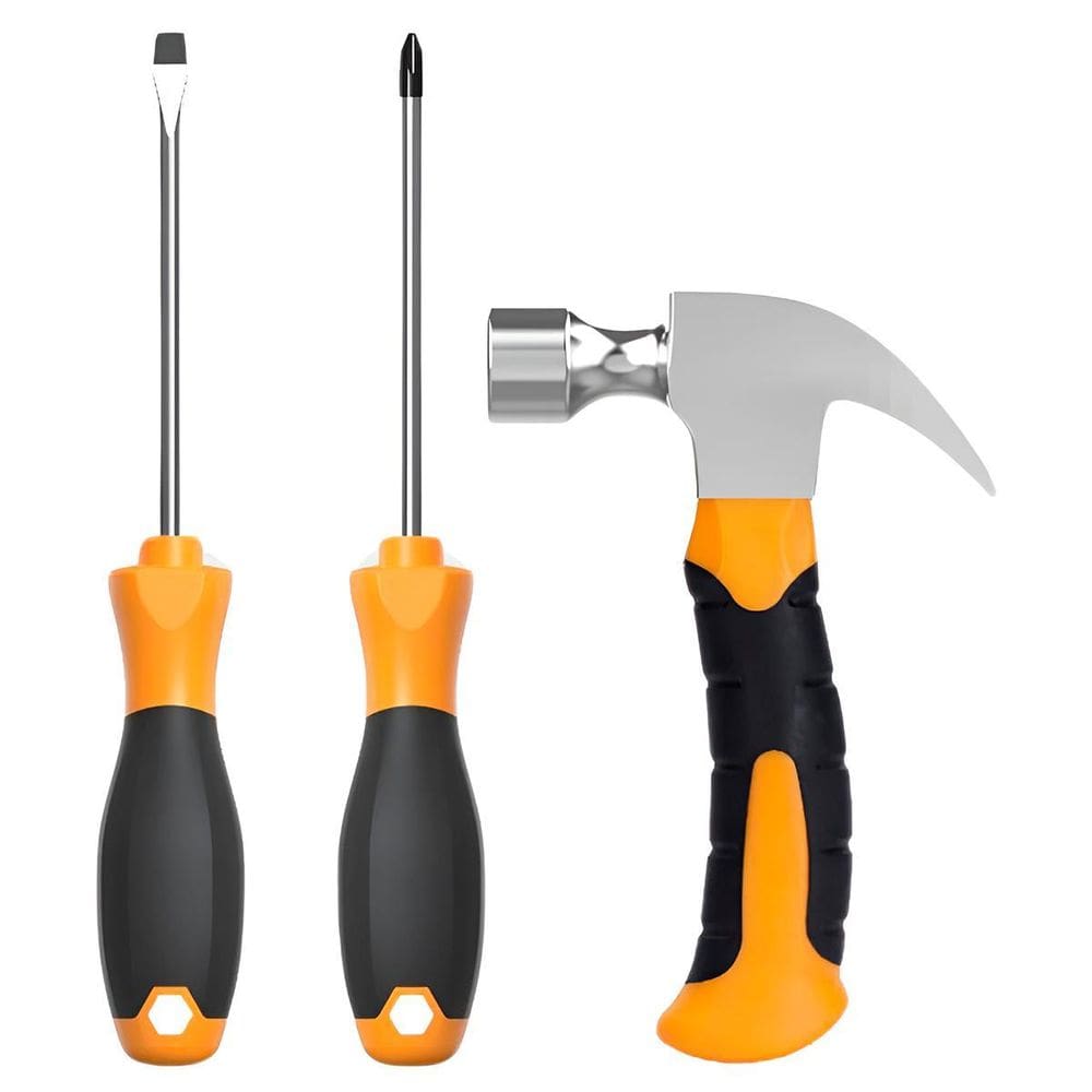 Kit 3 Ferramentas Martelo Chave Fenda Phillips Reparos