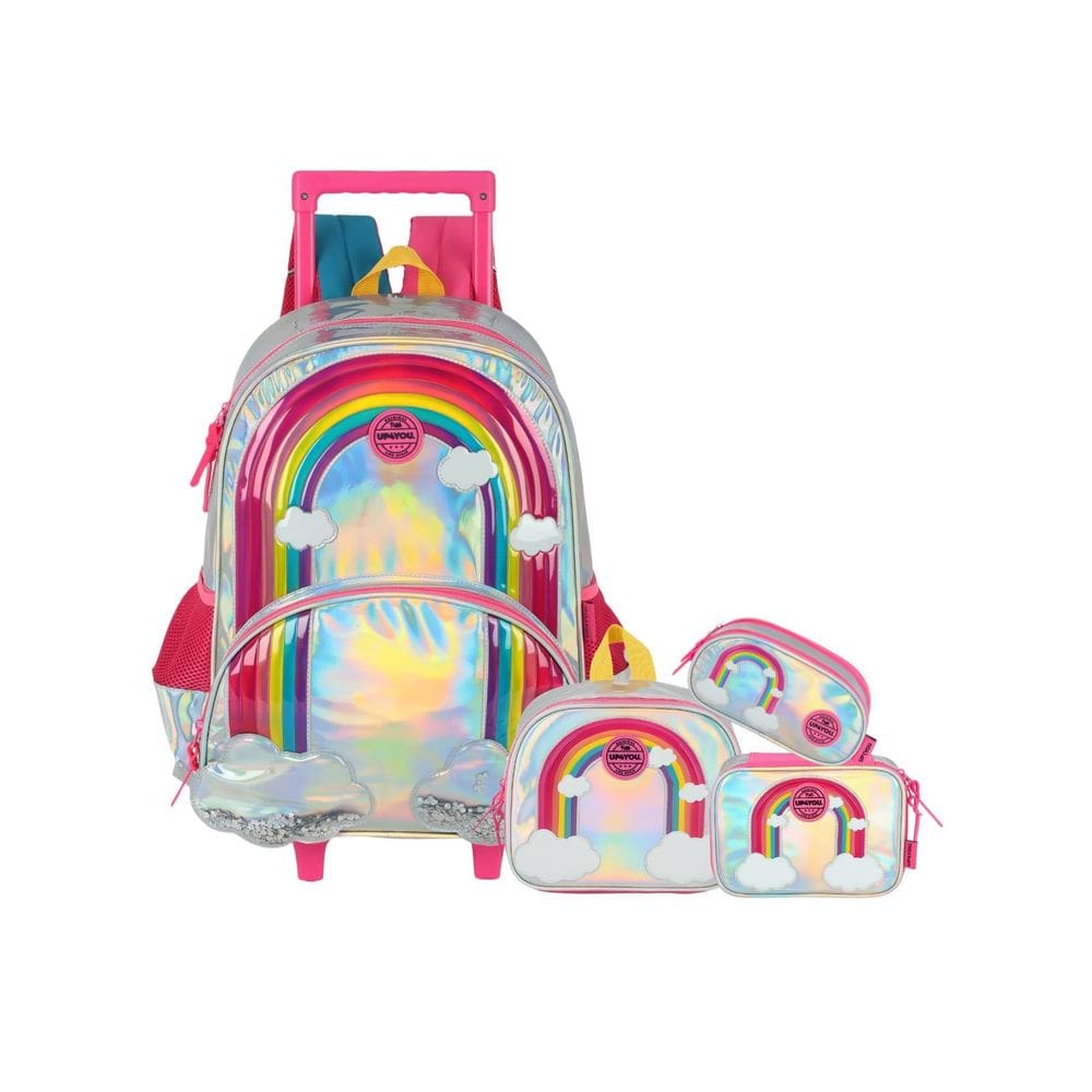 Kit Up4You Mochila Rodas Lancheira Estojo Box E Triplo