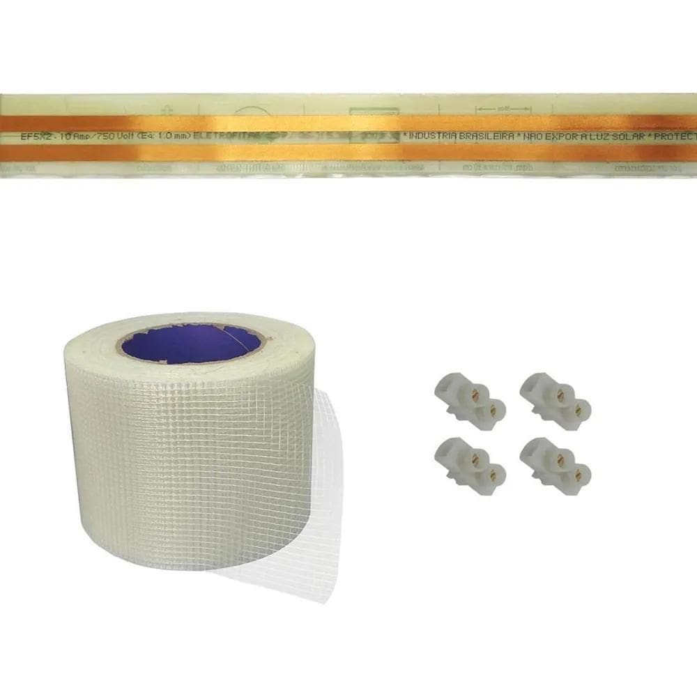 Kit Eletrofitas Adesiva 2 Pistas 2 Metros 750V 10A