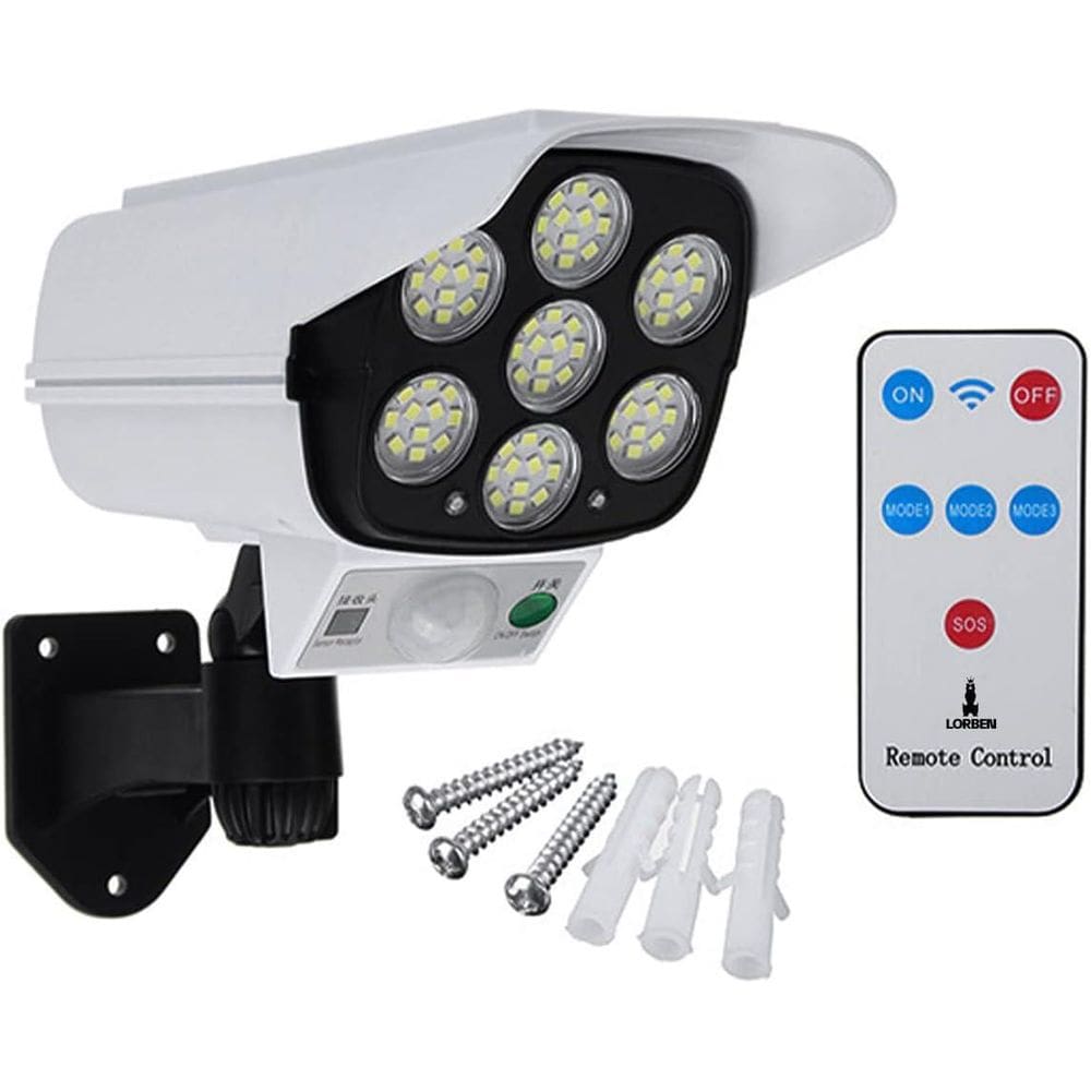 Super Kit 2 Luminárias Solar Camera Controle 42 Leds