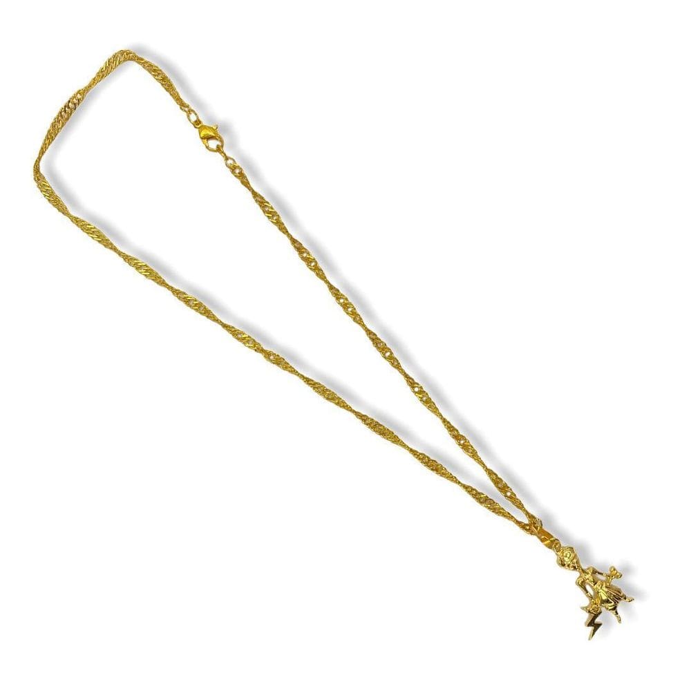 Corrente Com Pingente Xangô 3,20 Cm Dourado