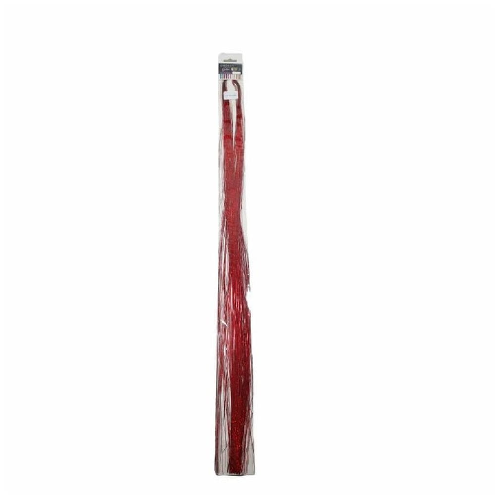 Aplique Para Cabelos Gliter 24 Colorido 1 Par Laser Vermelho