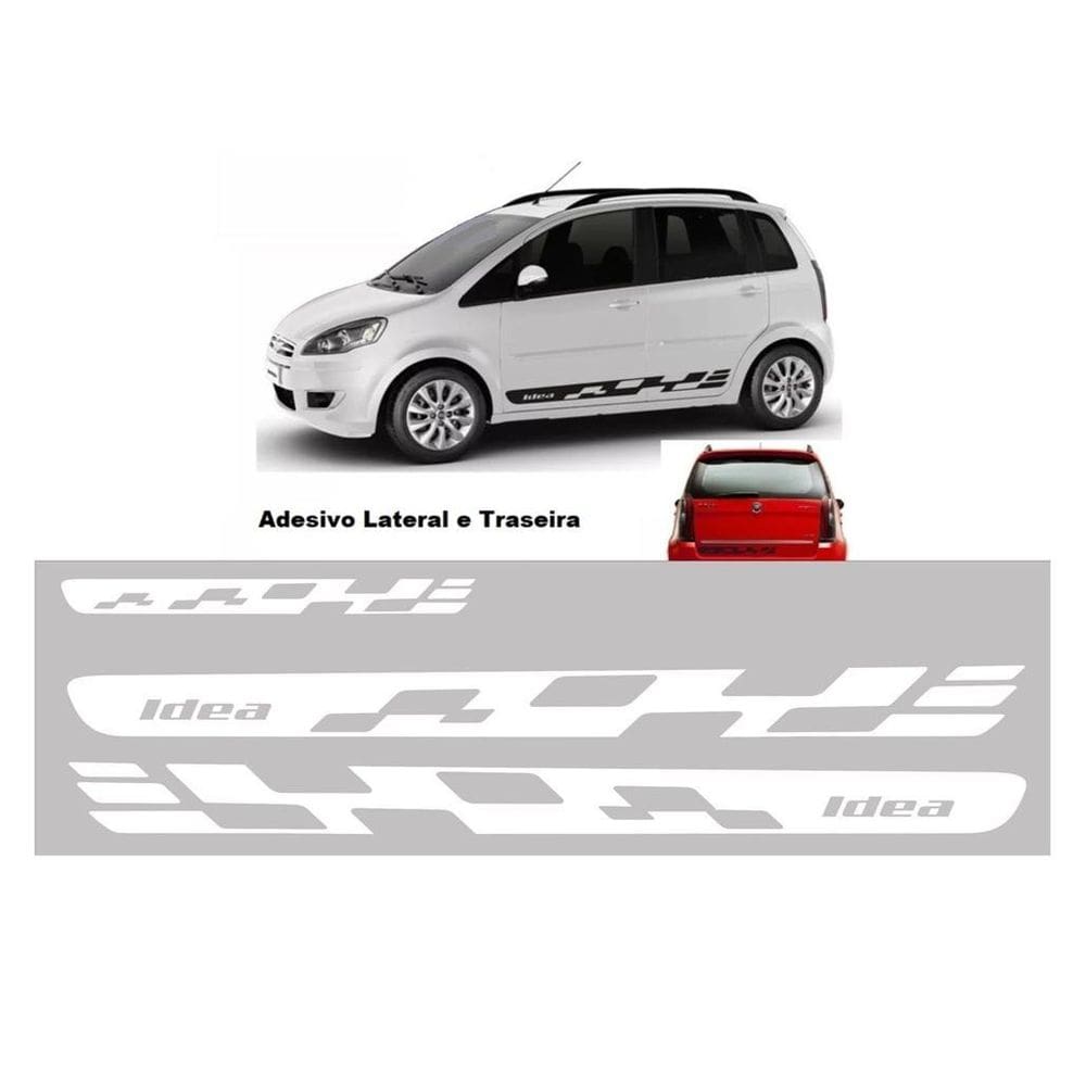 Adesivo Lateral e Traseira Fiat Idea Branco