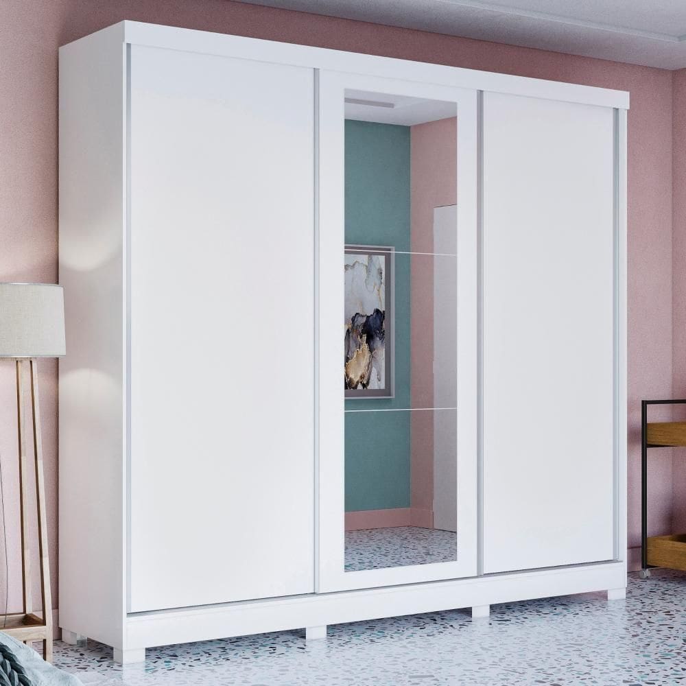 Guarda-Roupa Casal Kappesberg Espelhos 3Portas 8Gavetas