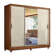 Guarda Roupas Casal com Espelho 3 Portas de Correr 2 Gavetas França Andirá