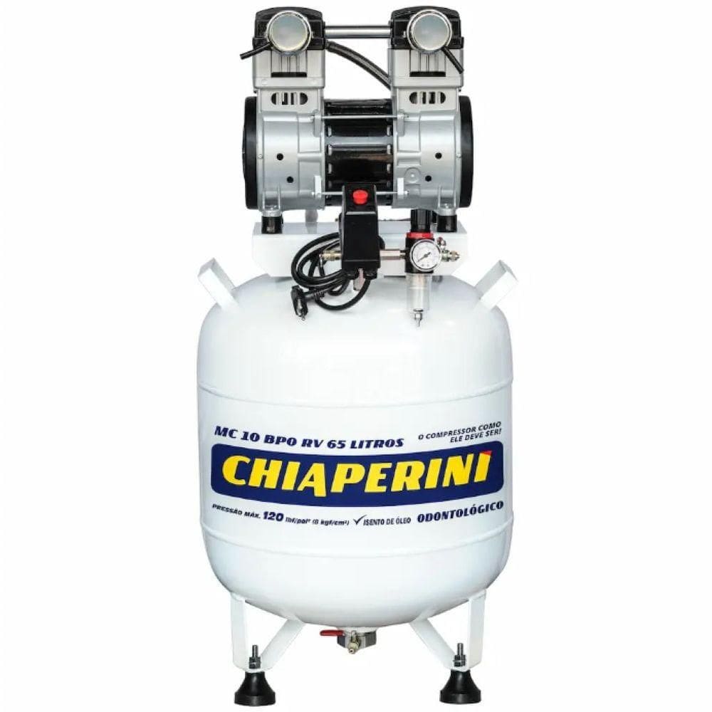 Motocompressor Odontológico Sem óleo 65L Mc10 022493 Chiaperini 110V