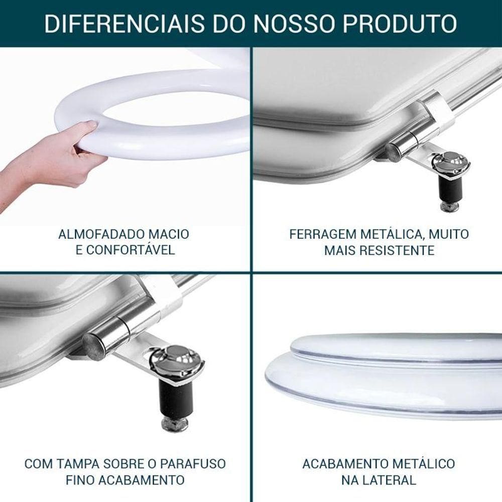 Assento Sanitário Almofadado Flex Branco Para Vaso Deca