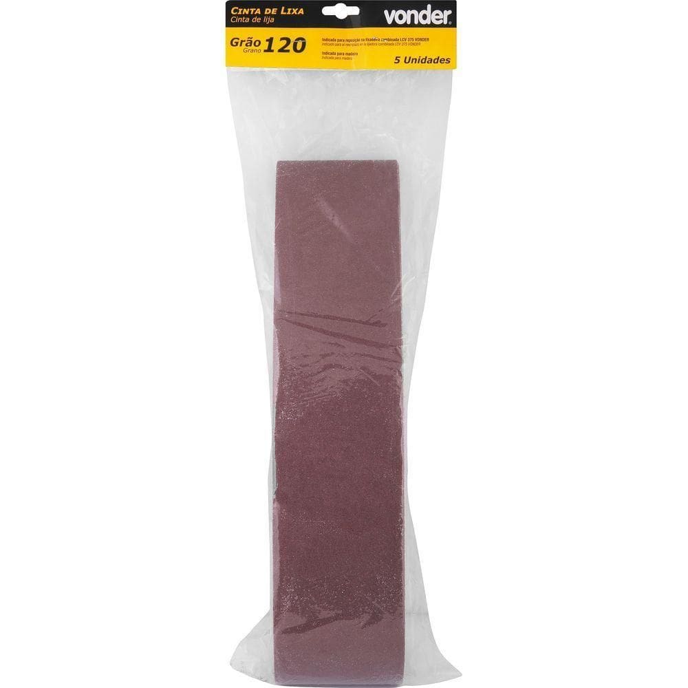 Cinta De Lixa 100 Mm X 915 Mm G 120 Com 5 Peças Vonder