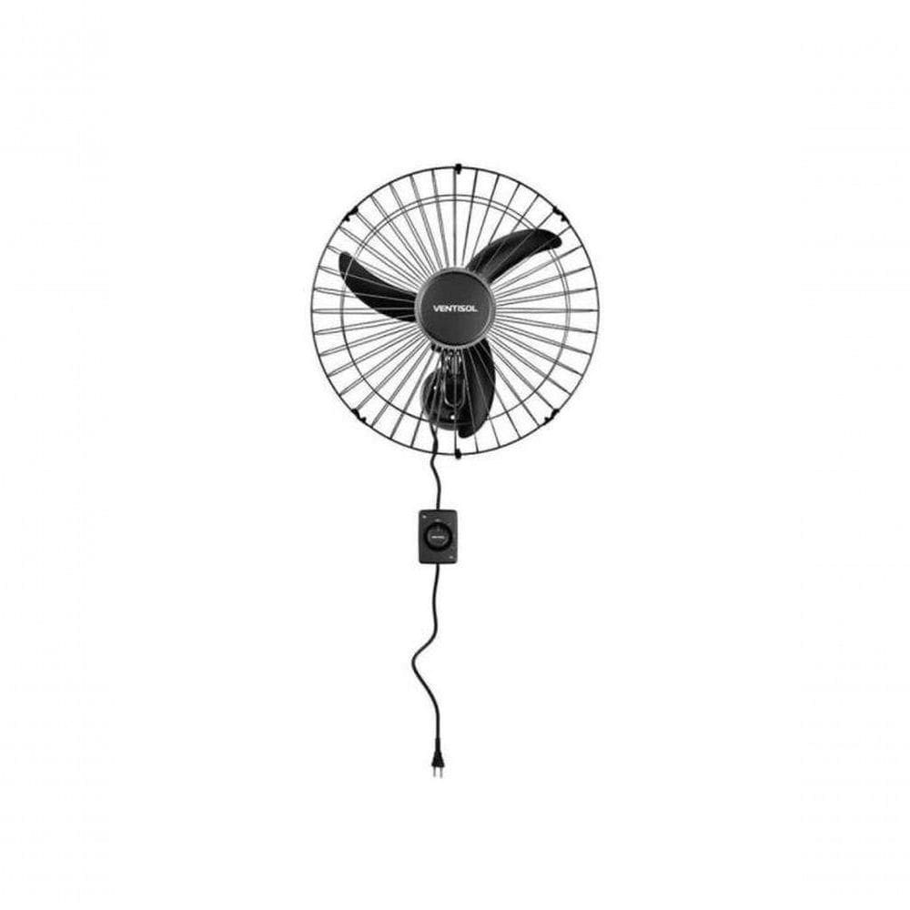 Ventilador De Parede Ventisol Oscilante 50cm Aço Preto Bivolt
