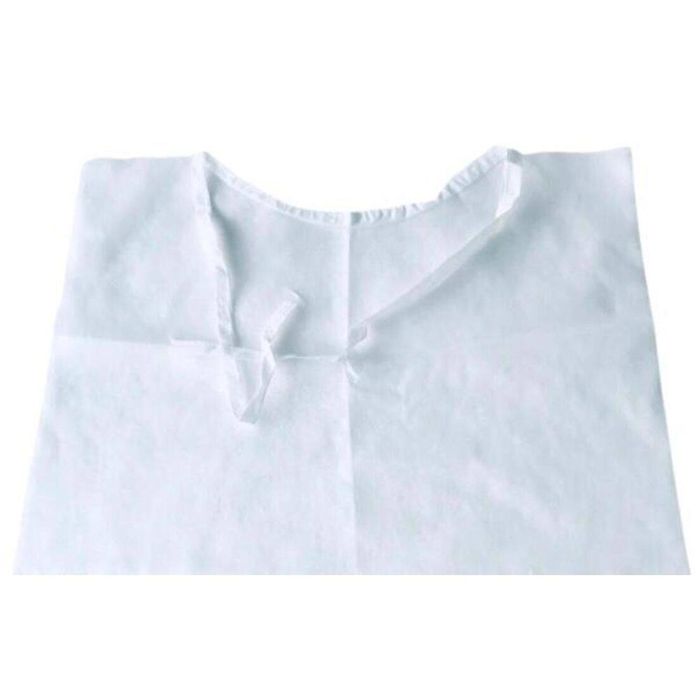 Babador Descartável Tnt Para Idoso 30G Com Tiras 100 Unid