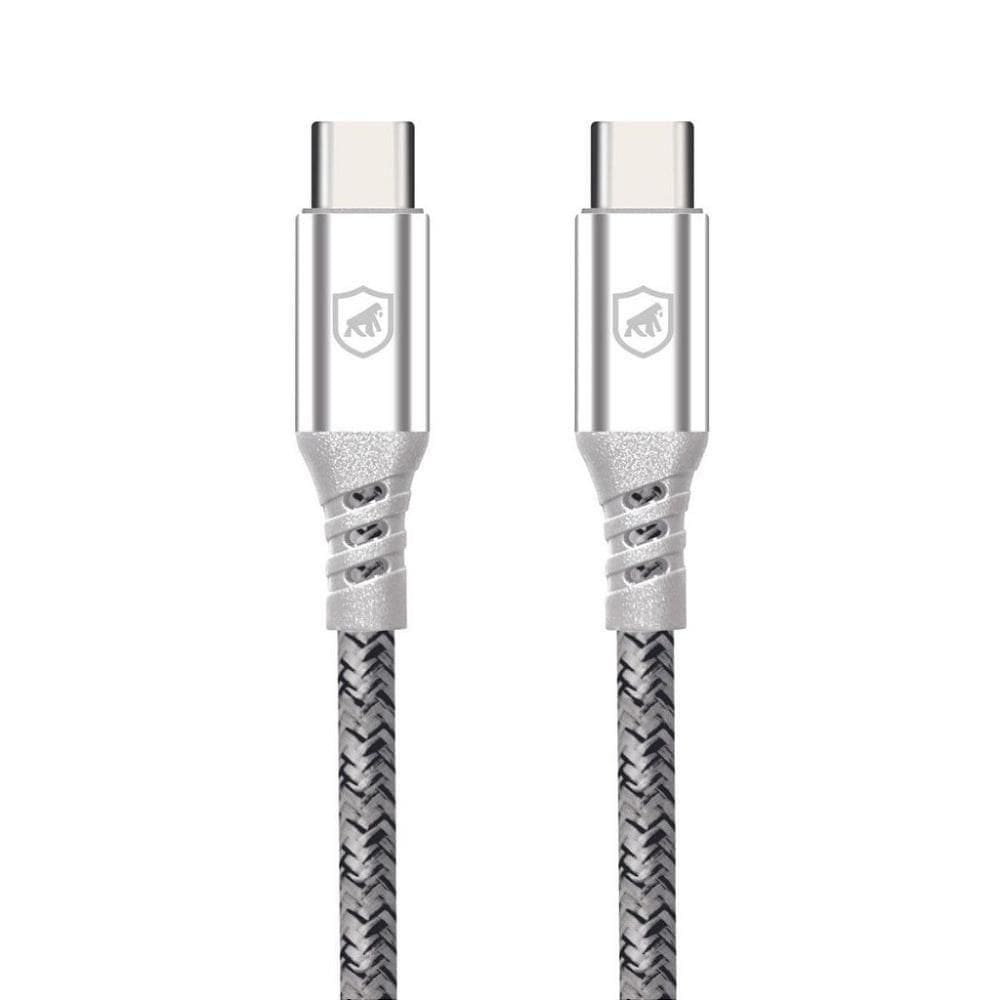 Cabo Dual Tech Pd 100w Tipo C / Tipo C - Branco - 1,8m - Gshield