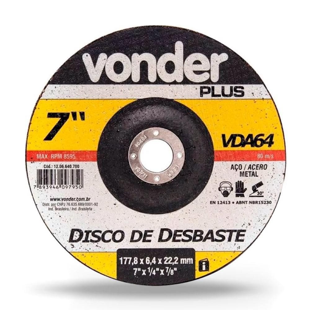 Disco Para Desbaste Profissional Vonder 1206640700
