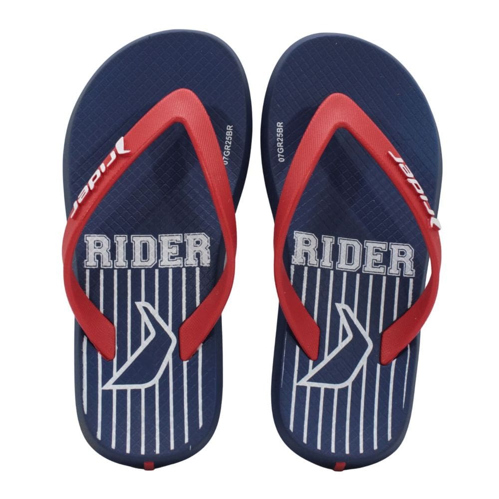 Chinelo Infantil Rider 11957 R1 Style Azul Escuro e Vermelho