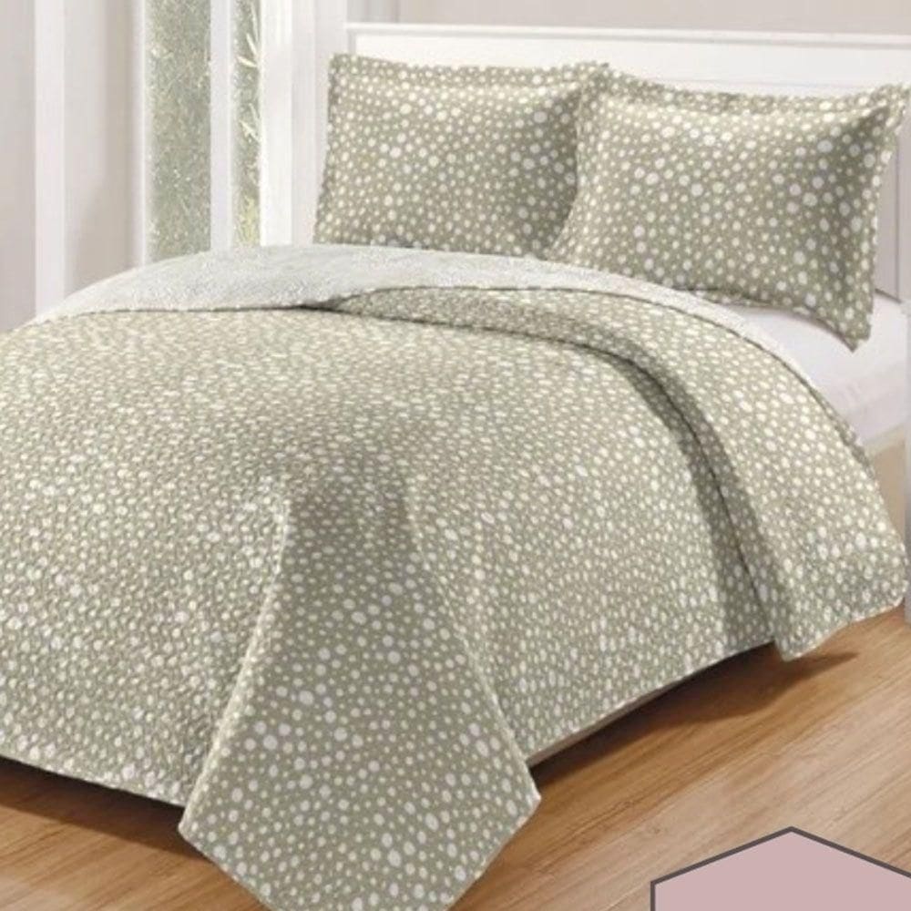 Kit Cobre Leito Colcha Daily Casal 3 Peças Dupla Face Estampado - Modelo 43 - 100% Poliéster