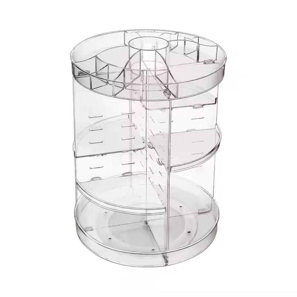 Prateleira Porta Maquiagem 4 Andares Organizador Cosmeticos Giratorio Perfumes Suporte Acrilico Com