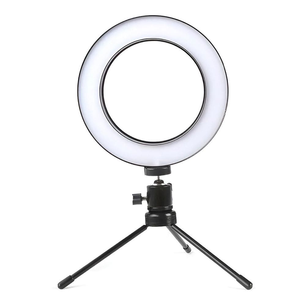 Ring Light 6 Led Tripé Ajustável Foto Vídeo Usb Bivolt
