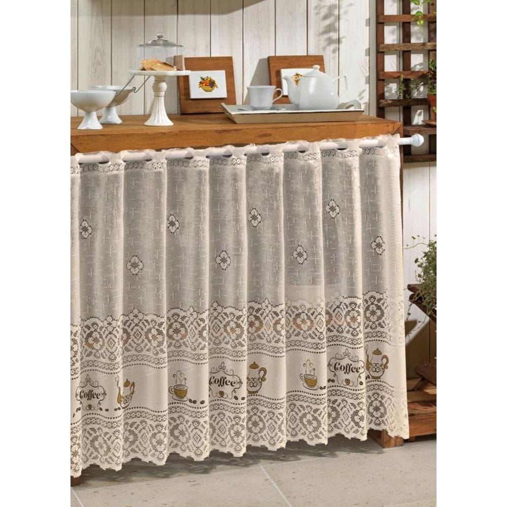 Cortina Pia Renda Desert Coffee 2,00Larg X0,80 Alt