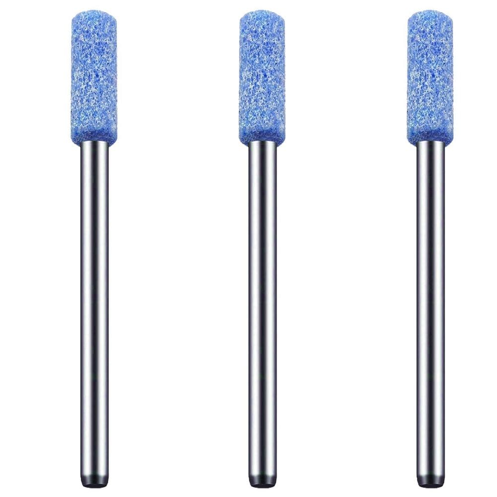 Kit 3 Pontas Montadas 4Mm Azul Haste 3Mm Micro Retífica