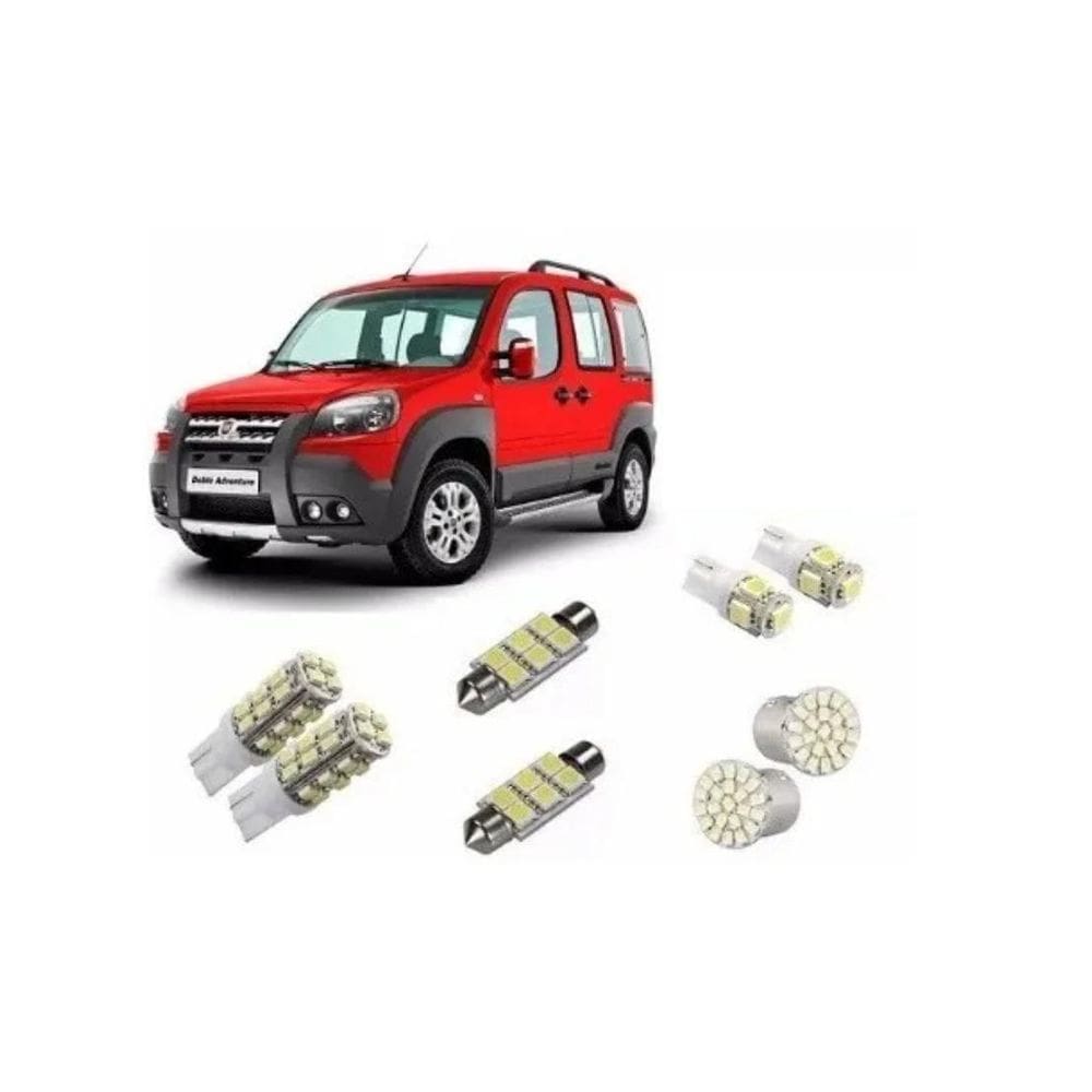 Kit Lâmpada Led Fiat Doblo Adventure Smd Pingo Teto Placa Re