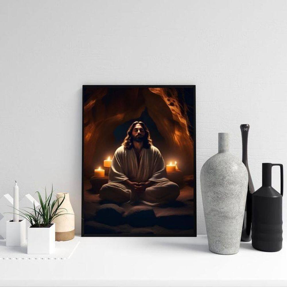 Quadro Jesus Cristo Meditando 33X24Cm