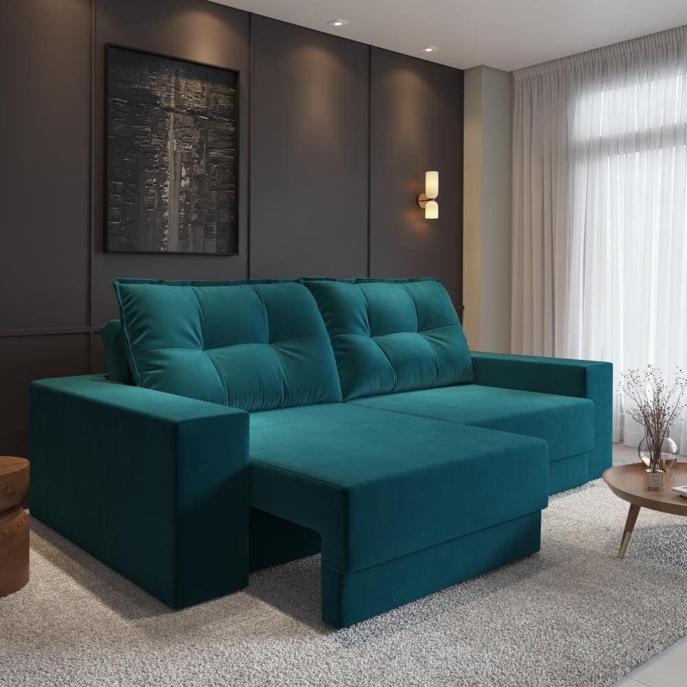 Sofá Luca  3 Lugares  Suede 200cm