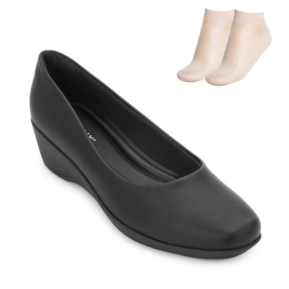 Sapato Anabela Piccadilly e Meia PT PD25-14313