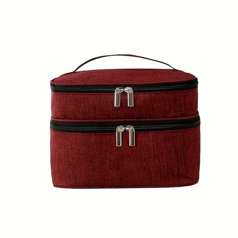 Necessaire Viagem Dupla Organizador Cor: Vinho