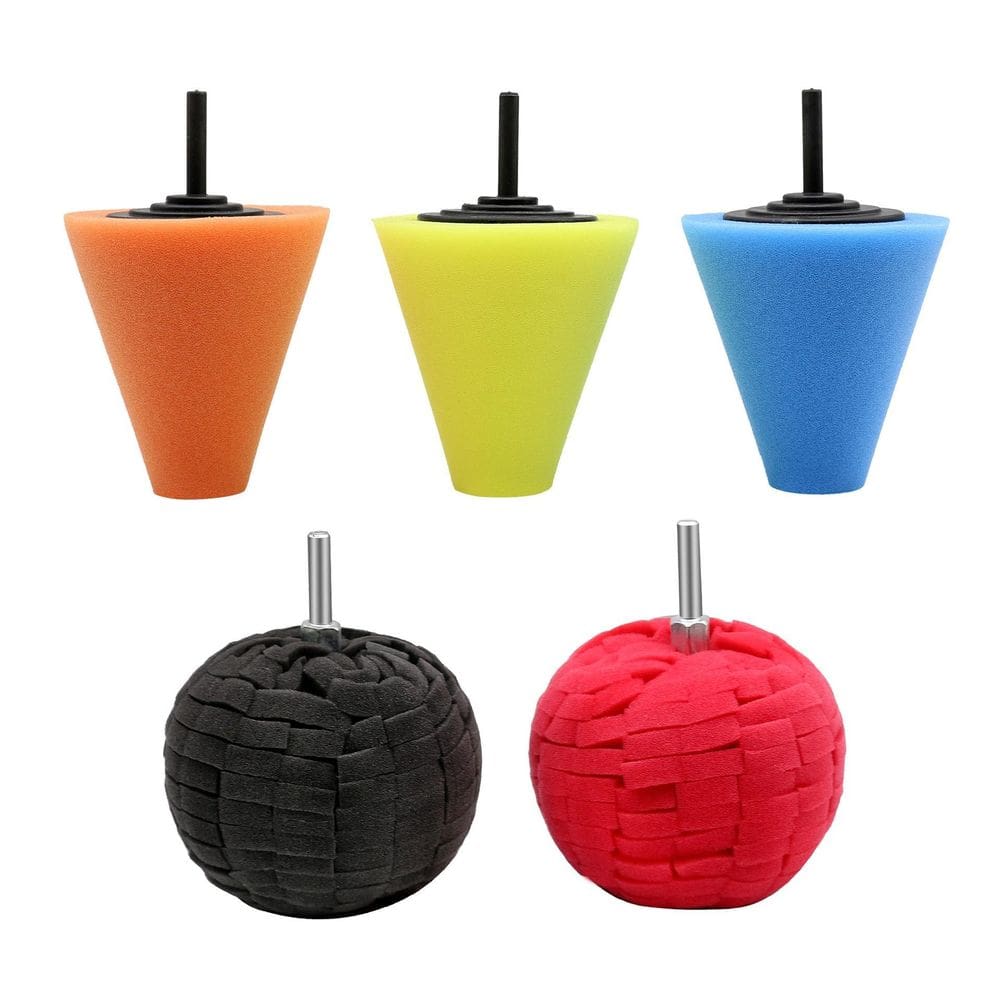 Kit Polimento 5 Peças Cones E Para Furadeira