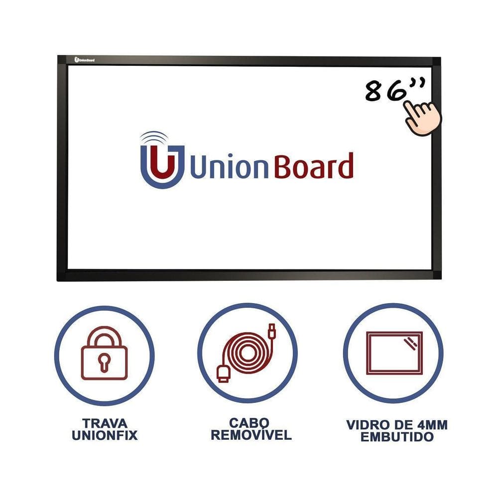 Moldura/Lousa Interativa Touchscreen Unionboard 86