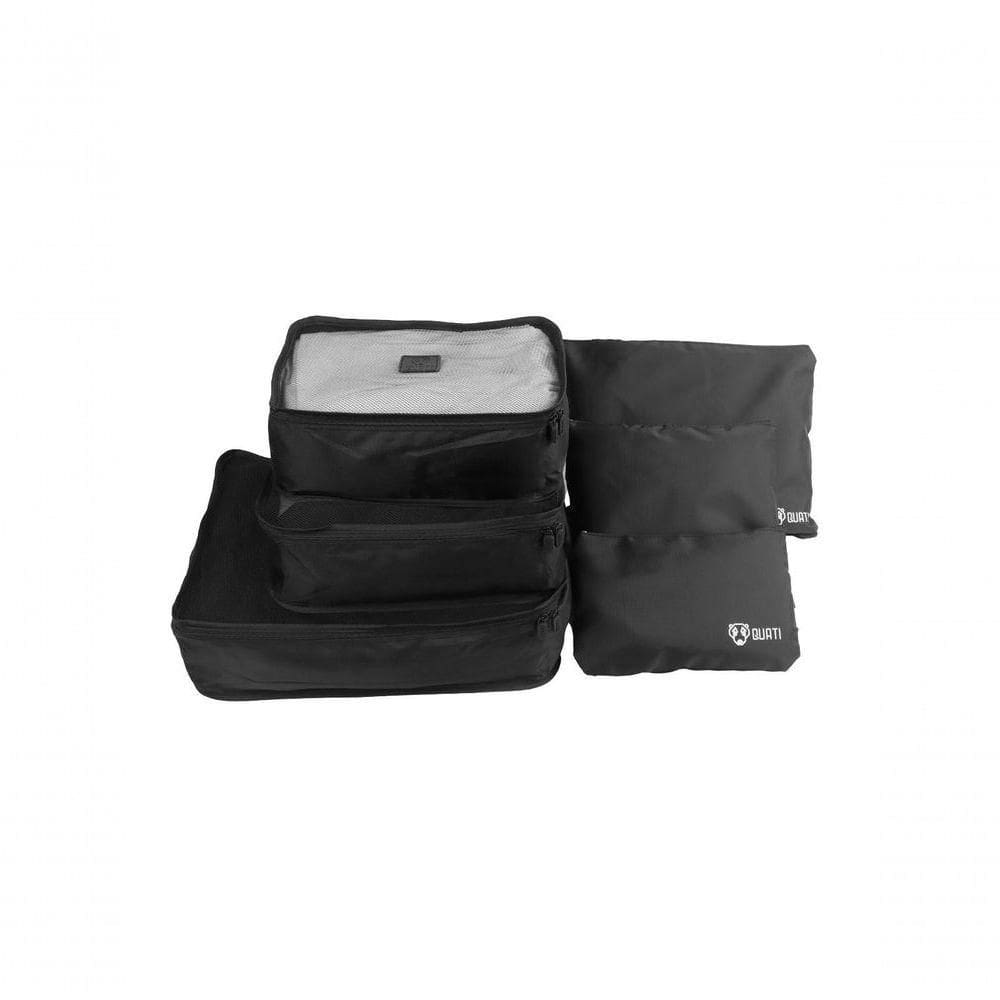 Kit Organizador De Mala Para Viagem Preto 6 Peças Quati Travel - Qko-06