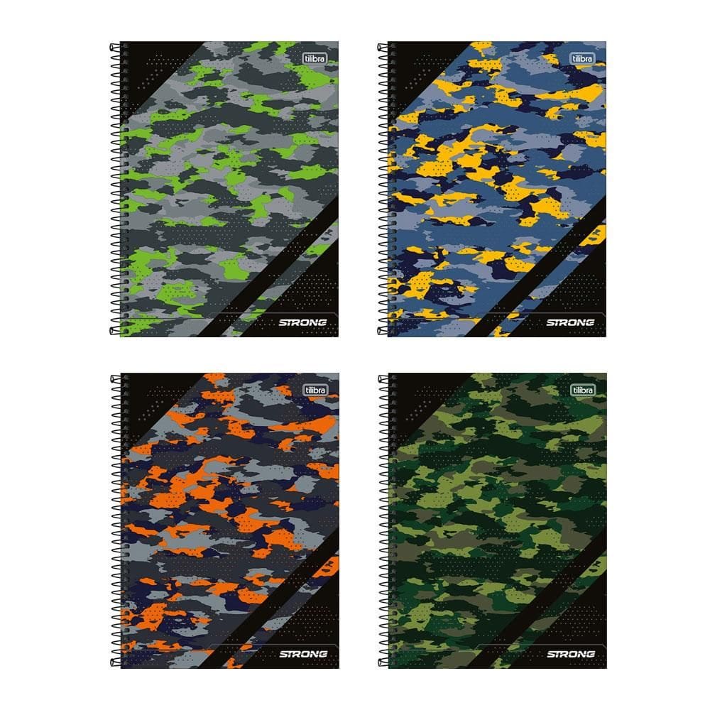 Caderno espiral capa dura univ 1x1 80fls Strong Tilibra