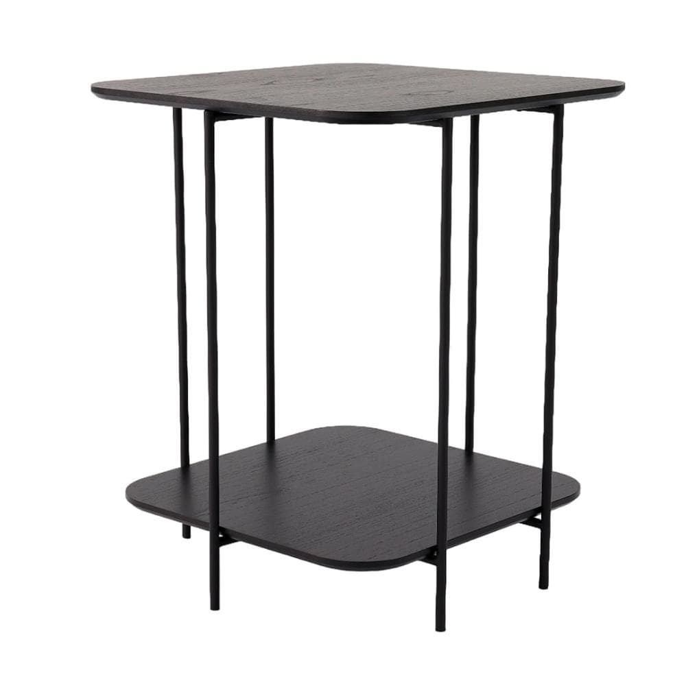 Mesa Apoio Lateral Lógica Alta Retangular Nacional Móveis 66cm (Altura) Tampo MDF Laminado Ébano Pre