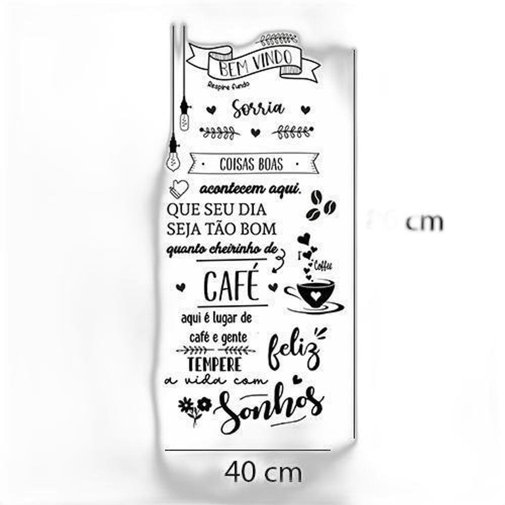 Adesivo De Parede Frase Bem Vindo Com Café