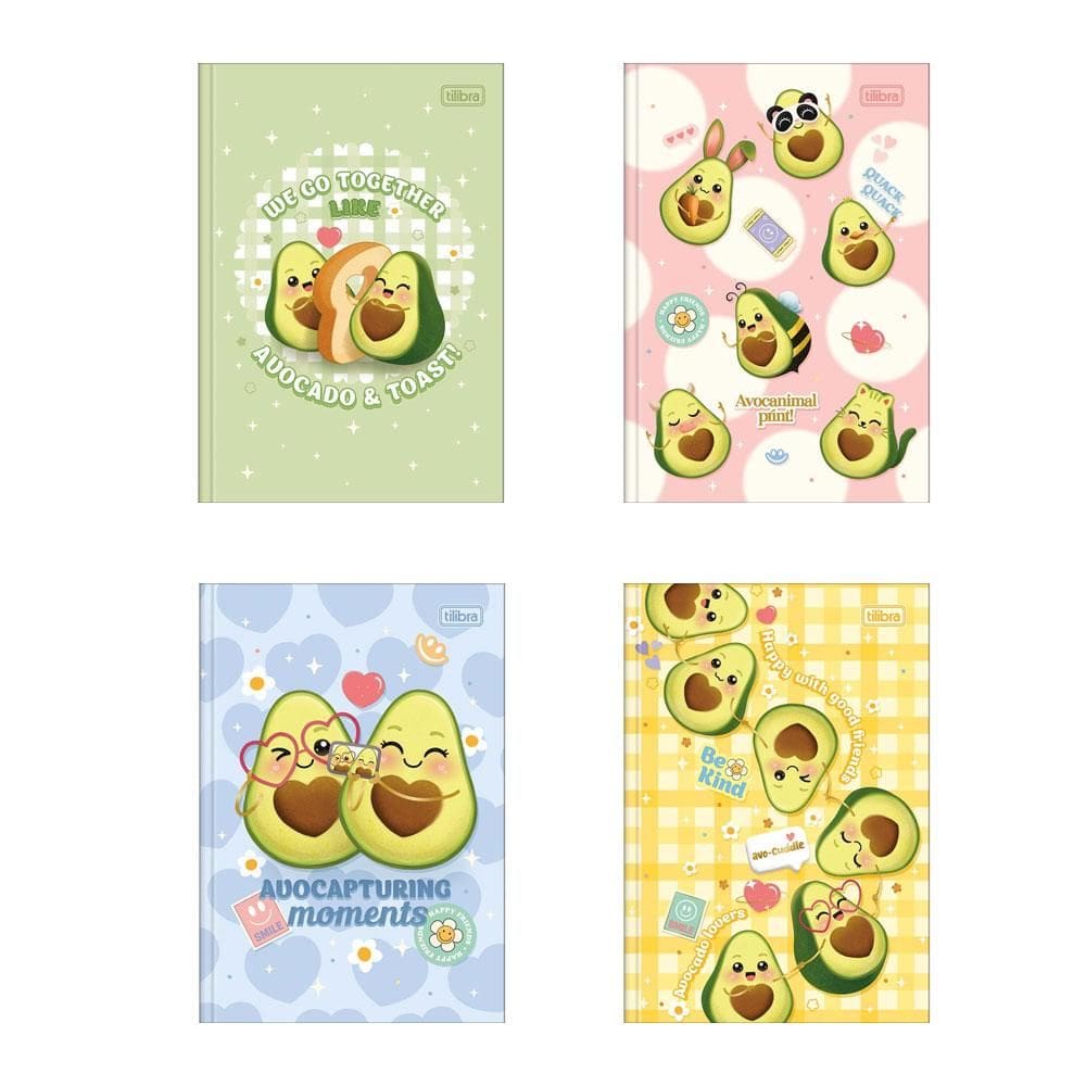 Caderno brochura capa dura 1/4 80 folhas Abacute Tilibra