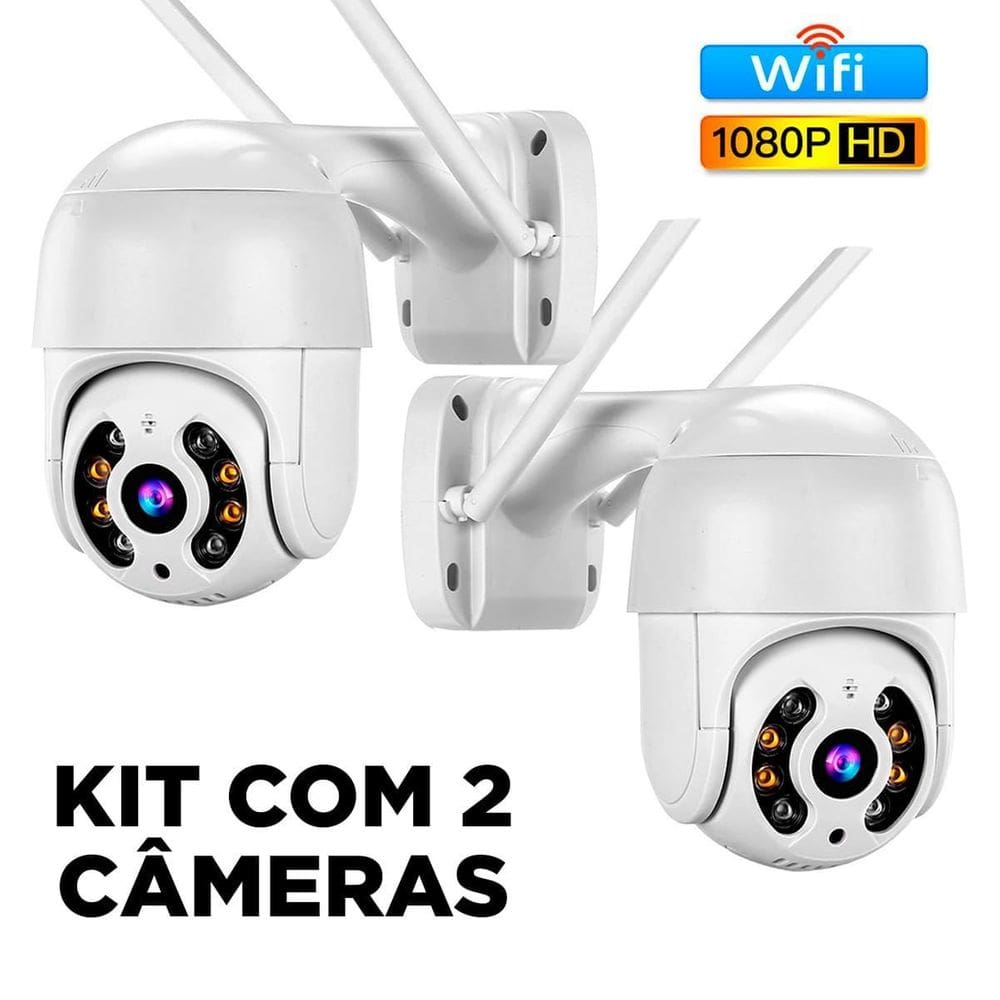 Kit 2 Câmeras A8 À Prova D`Água Full Hd Infravermelho E Zoom