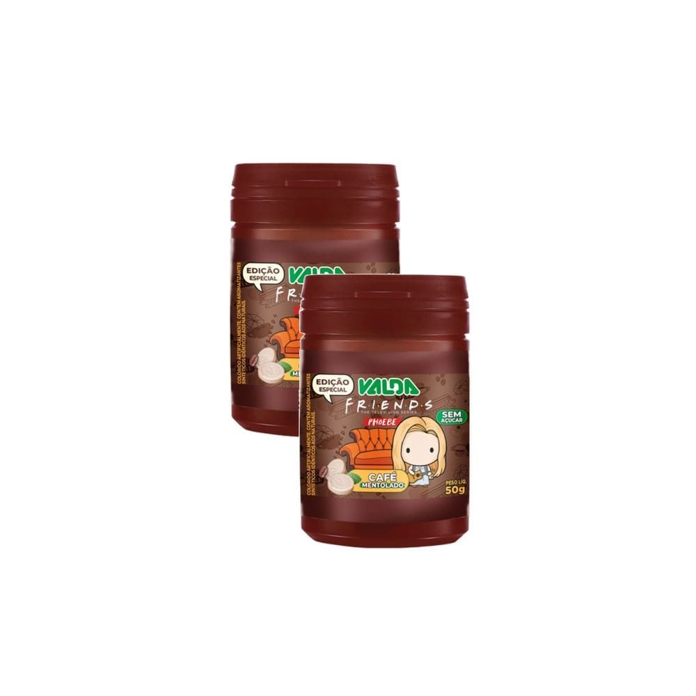 Kit 2 Bala Valda Friends Café Mentolado Personagens diversos 50g