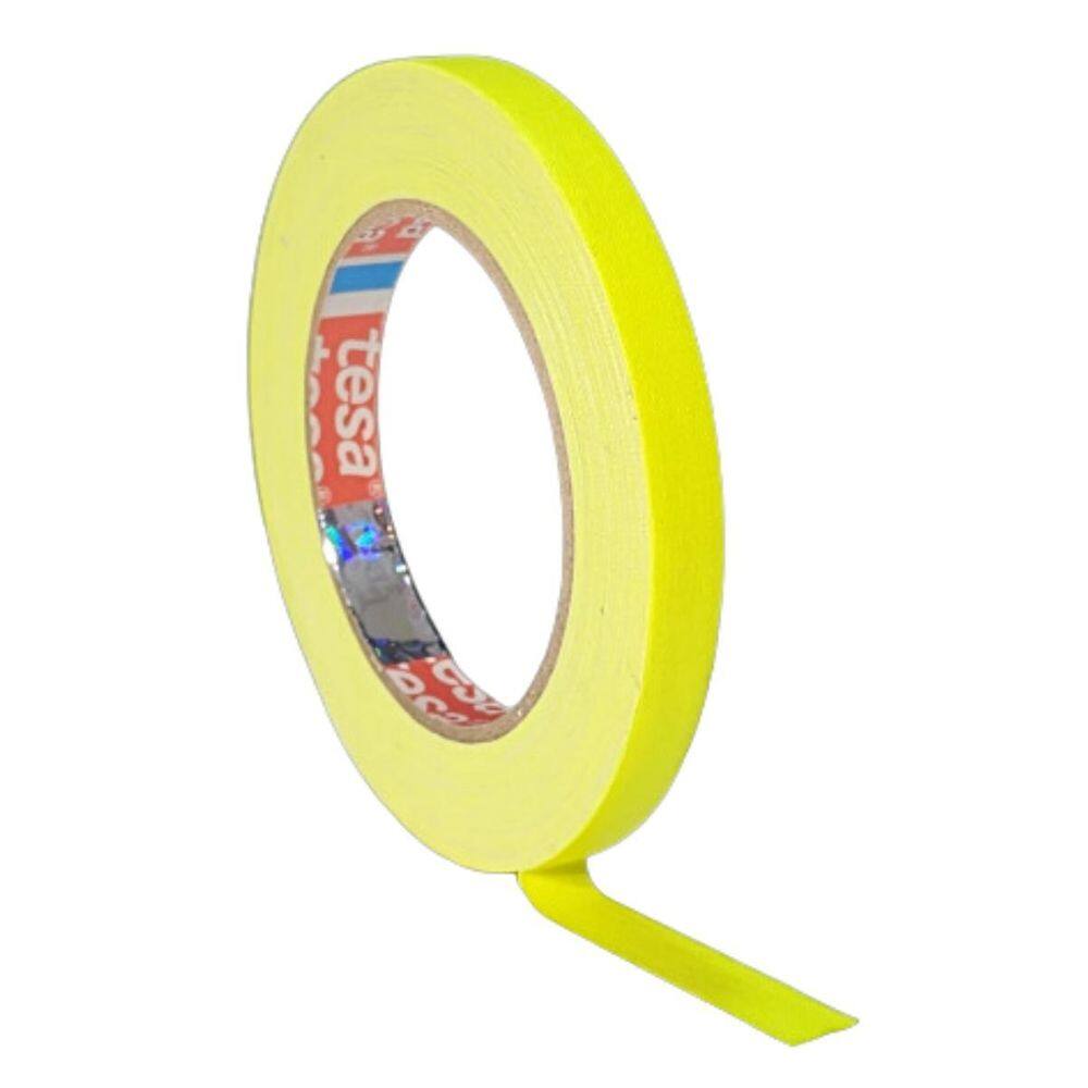 Fita Tecido Gaffer Tape Tesa 12Mm X 25M Amarela Fluorescente