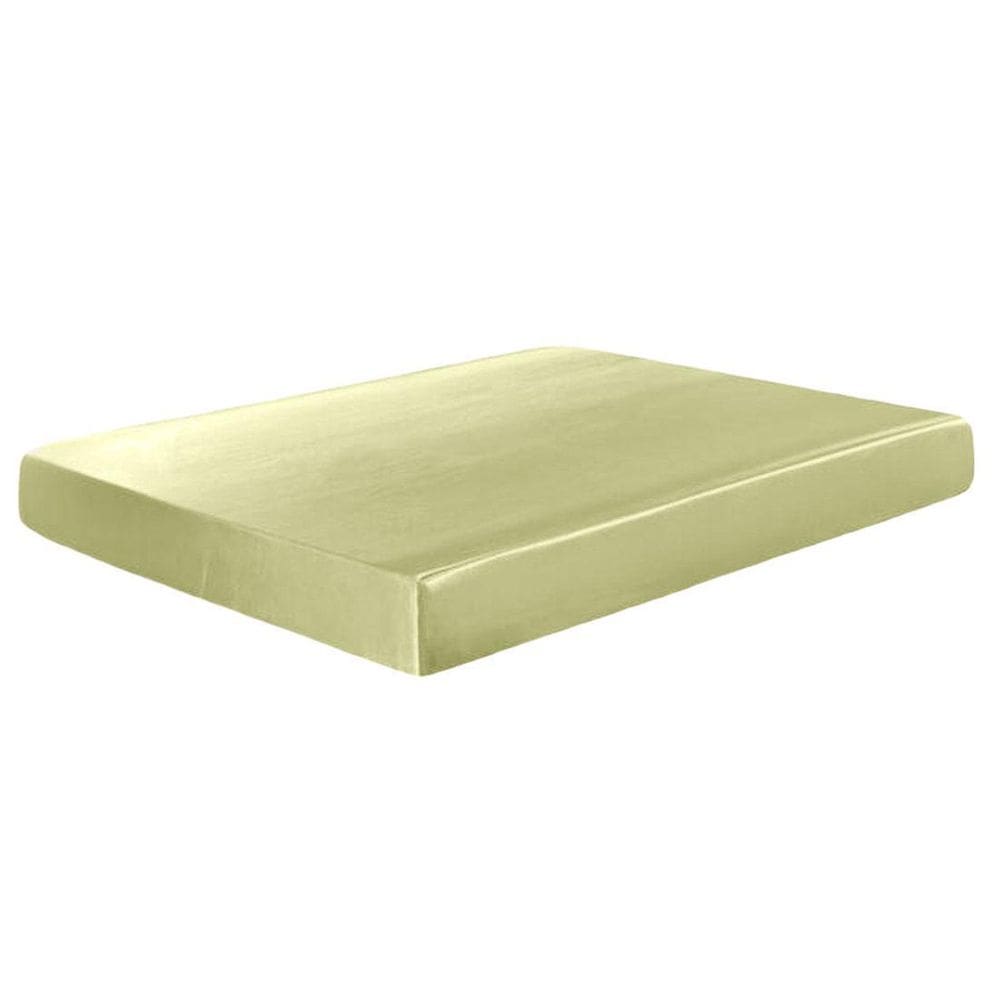 Lençol Avulso Com Elástico Casal Padrão Cetim Seda Pérola